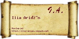 Ilia Arián névjegykártya